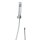 HSK Design-Handbrause Eckig, inkl. Brauseschlauch, Silber mit Handbrausehalter Eckig