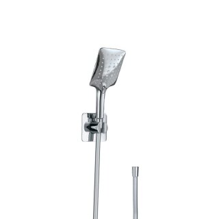 HSK Design-Handbrause AquaSwitch Softcube, inkl. Brauseschlauch, Silber mit Handbrausehalter Softcube