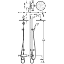 Tres Tres Clasic, Thermostat-Brausebatterie, Edelstahloptik