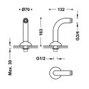 Tres Tres Clasic, Adapter-Winkelstück Bad/Dusche,...