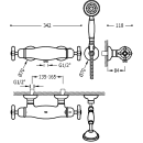 Tres Tres Clasic, Thermostat Brausebatterie, Altmessing