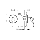Tres Tres Clasic, Unterputz-Einhandmischer (1-Weg), chrom
