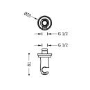 Tres Tres Clasic, Brausenhalter, Altmessing