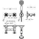 Tres Tres Clasic, Brausebatterie, Altmessing matt