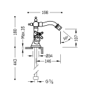 Tres Tres Clasic, Bidetbatterie, Altmessing matt