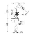 Tres Tres Clasic, Bidetbatterie, Altmessing matt