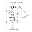 Tres Tres Clasic, Einhebel Bidetmischer, Altmessing matt