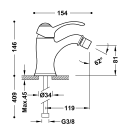 Tres Tres Clasic, Einhebel Bidetmischer, Altmessing