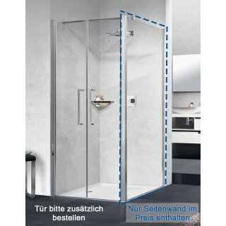 Novellini Young T2+S2 Seitenwand für Pendeltür , Grösse 67-69cm, Profilfarbe schwarz matt