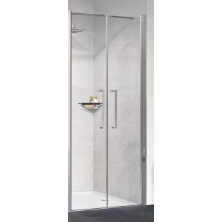 Novellini Young T2+S2 Pendeltür, Grösse 117-121cm , Profilfarbe schwarz matt