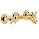 Tres Tres Clasic, Zweigriff UP Waschtischmischer, 24k Gold