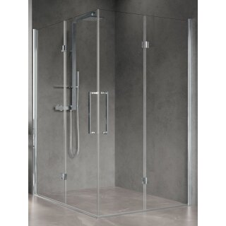 Novellini Young 2AS Eckeinstieg, Grösse 57-59cm , Profilfarbe silber