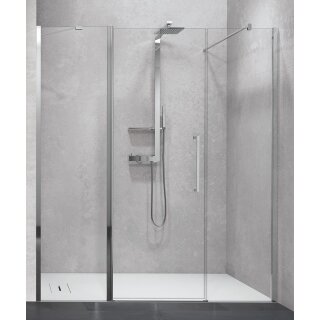 Novellini Young T2F+S Pendeltür, Grösse 167-171cm , Profilfarbe schwarz matt