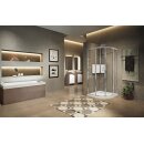 Novellini Lunes 2.0 RF Runddusche, Grösse 87-90cm x 87-90cm, Profilfarbe silber
