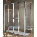 Novellini Lunes 2.0 2AST Doppelte Schiebetür mit 2 Festteilen für Seitenwand, Grösse 176-182cm, Profilfarbe weiss
