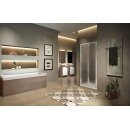 Novellini Lunes 2.0 SFT  Falttür 2-teilig für Seitenwand, Grösse 78-84cm, Profilfarbe silber