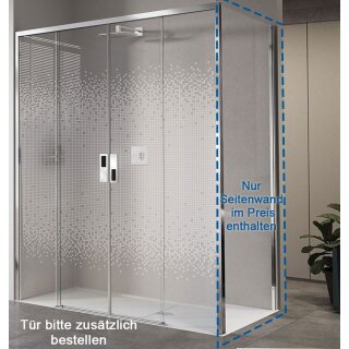 Novellini Opera 2ASTF+FS Seitenwand für doppelte Schiebetür, 2 Schiebetüren + 2 Festteile für Seitenwand