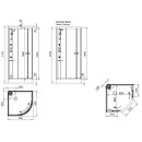 Glass 1989 Viertelkreis Dampfdusche Archimede R90x90