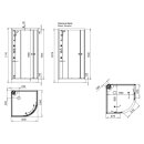 Glass 1989 Viertelkreis Dampfdusche Archimede R100x100