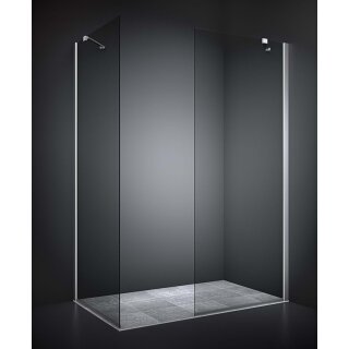 Dansani Match Seitenwand für Kombination mit weiterer Seitenwand, 87-89cm, satiniertes Glas