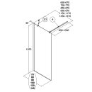 Dansani Match Seitenwand als Solo Wand, 135-137cm, klares Glas