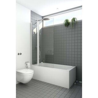 Dansani Match Badewannendrehtür mit Festteil, 95-97cm, klares Glas