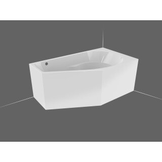 Riho Yukon Plug&Play 160x90cm, Raumsparbadewanne Badewanne, glänzende Oberfläche, rechte Version