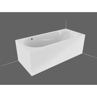 Riho Lazy Plug&Play 170x75cm, wandstehende Badewanne, glänzende Oberfläche, linke Version