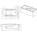 Riho Lazy Plug&Play 170x75cm, wandstehende Badewanne, glänzende Oberfläche, rechte Version