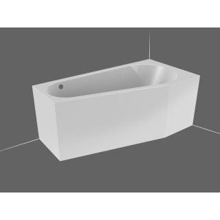 Riho Delta Plug&Play 150x80cm, Raumsparbadewanne, glänzende Oberfläche, linke Version