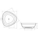 Riho Oviedo 160x160cm, freistehende Badewanne aus Solid Surface