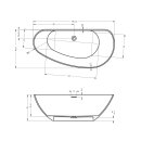 Riho Granada 190x90cm, freistehende Badewanne aus Solid Surface, linke Version