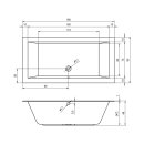 Riho Lugo Plug&Play 180x90cm, wandstehende Badewanne, glänzende Oberfläche, linke Version