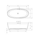 Riho Oval 160x72cm, freistehende Badewanne aus Solid Surface