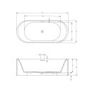 Riho Valor 170x72cm, freistehende Badewanne aus Solid Surface