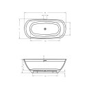 Riho Bilo 165x77cm, freistehende Badewanne aus Solid Surface
