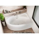 Riho Lyra 153,5x100,5cm, Raumsparbadewanne mit Whirlpoolsystem Air, glänzende Oberfläche, linke Version