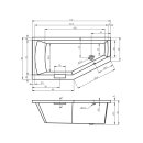 Riho Geta 170x90cm, Raumsparbadewanne mit Whirlpoolsystem Air, glänzende Oberfläche, rechte Version