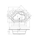 Riho Winnipeg 145x145cm, Eckbadewanne, glänzende Oberfläche, ohne/mit Whirlpoolsystem