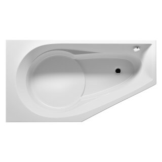 Riho Yukon 160x90cm, Raumsparbadewanne, glänzende Oberfläche, rechte Version, ohne/mit Whirlpoolsystem