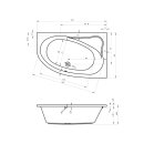 Riho Lyra 170x110cm, Raumsparbadewanne, glänzende...