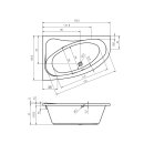 Riho Lyra 153,5x100,5cm, Raumsparbadewanne,...