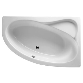 Riho Lyra 140x90cm, Raumsparbadewanne, glänzende Oberfläche, linke Version, ohne/mit Whirlpoolsystem