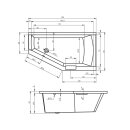 Riho Geta 160x90cm, Raumsparbadewanne, glänzende Oberfläche, linke Version, ohne/mit Whirlpoolsystem