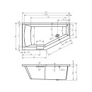 Riho Geta 160x90cm, Raumsparbadewanne, glänzende Oberfläche, rechte Version, ohne/mit Whirlpoolsystem