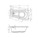 Riho Delta 150x80cm, Raumsparbadewanne, glänzende Oberfläche, linke Version, ohne/mit Whirlpoolsystem