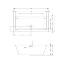 Riho Lugo 160x70cm, rechteckige Badewanne, glänzende Oberfläche, ohne/mit Whirlpoolsystem