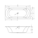 Riho Linares 200x90cm, rechteckige Badewanne, glänzende Oberfläche, ohne/mit Whirlpoolsystem