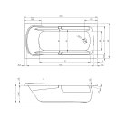 Riho Future 190x90cm, rechteckige Badewanne, glänzende Oberfläche, ohne/mit Whirlpoolsystem