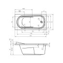 Riho Columbia 140x70cm, rechteckige Badewanne, glänzende Oberfläche, ohne/mit Whirlpoolsystem